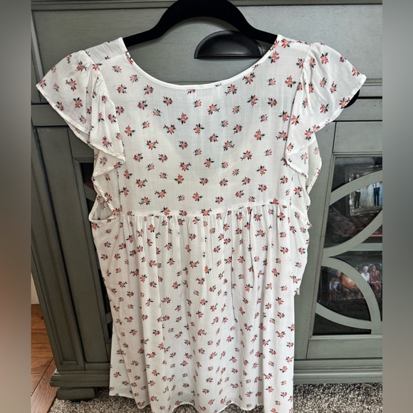 LOFT Cream Floral Blouse with Tassels - Picture 4 of 4